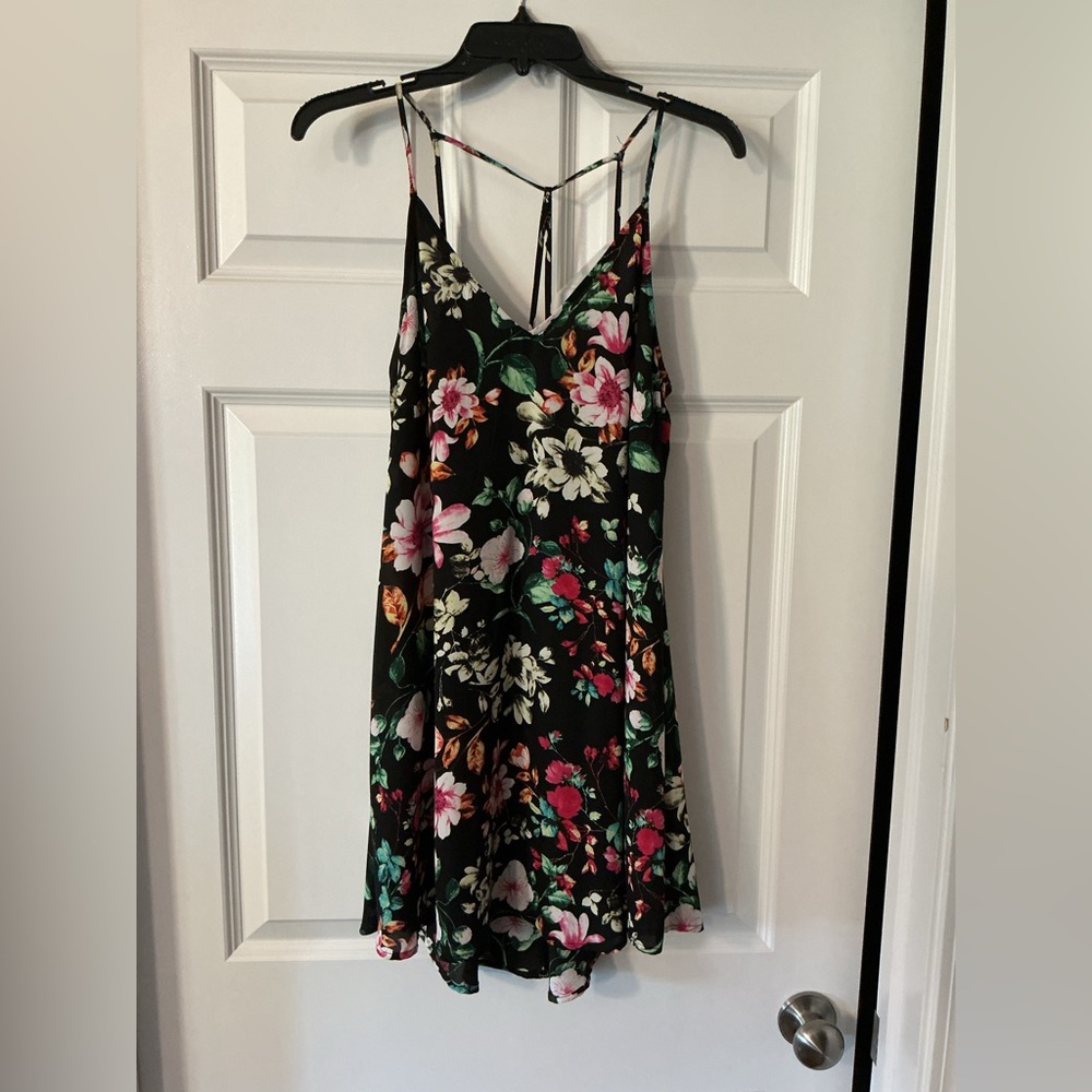 Lush Black Floral Dress